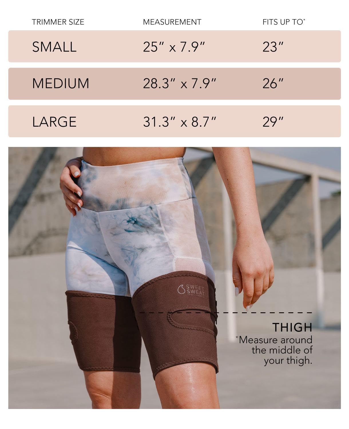 Sports Research Sweet Sweat Thigh Toned Trimmers for Men & Women | Increases Heat & Sweat to the Thighs (Terra, Small) - Image 4