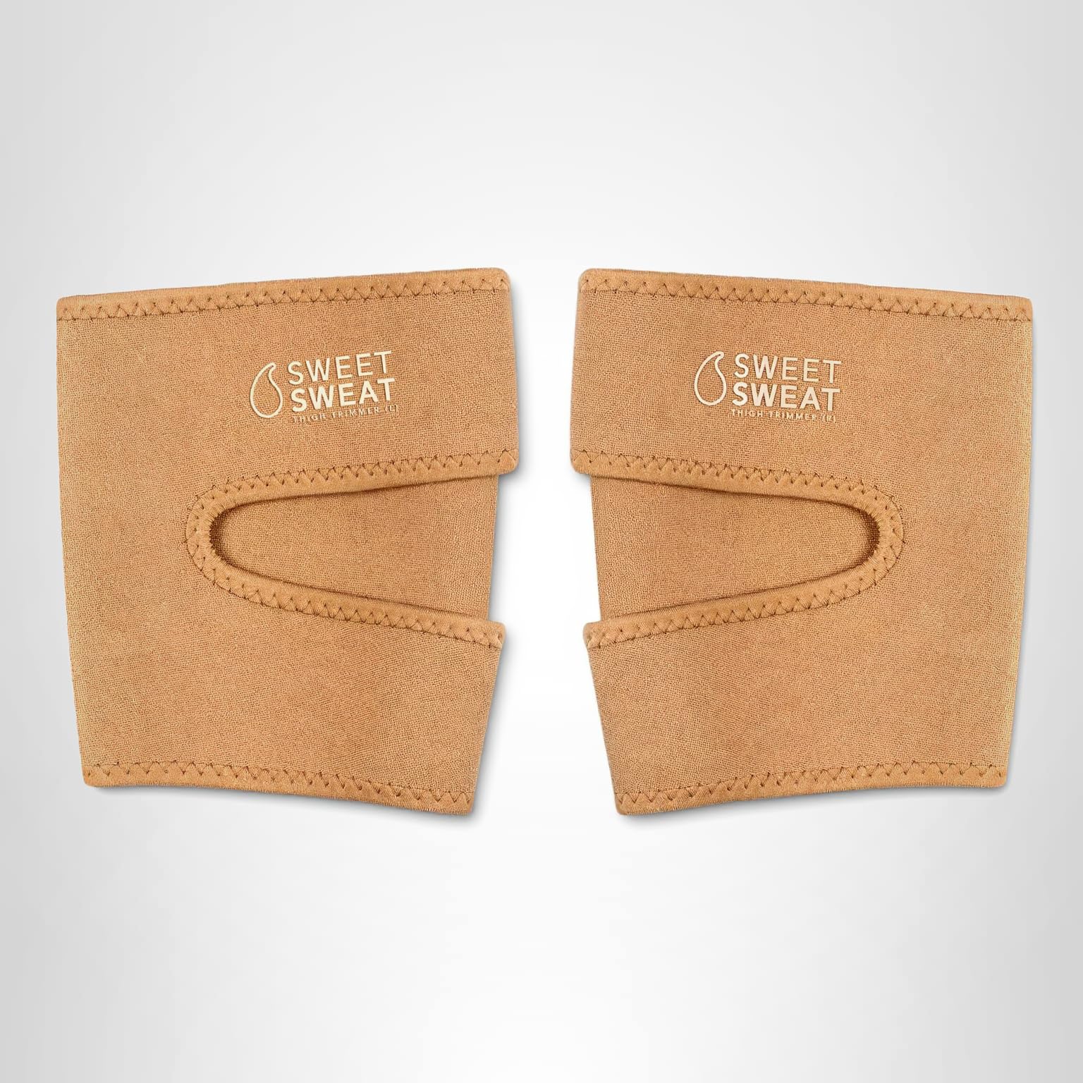 Sports Research Sweet Sweat Toned Thigh Trimmers for Men & Women | Increases Heat & Sweat to the Thighs (Sand, Large) - Image 6