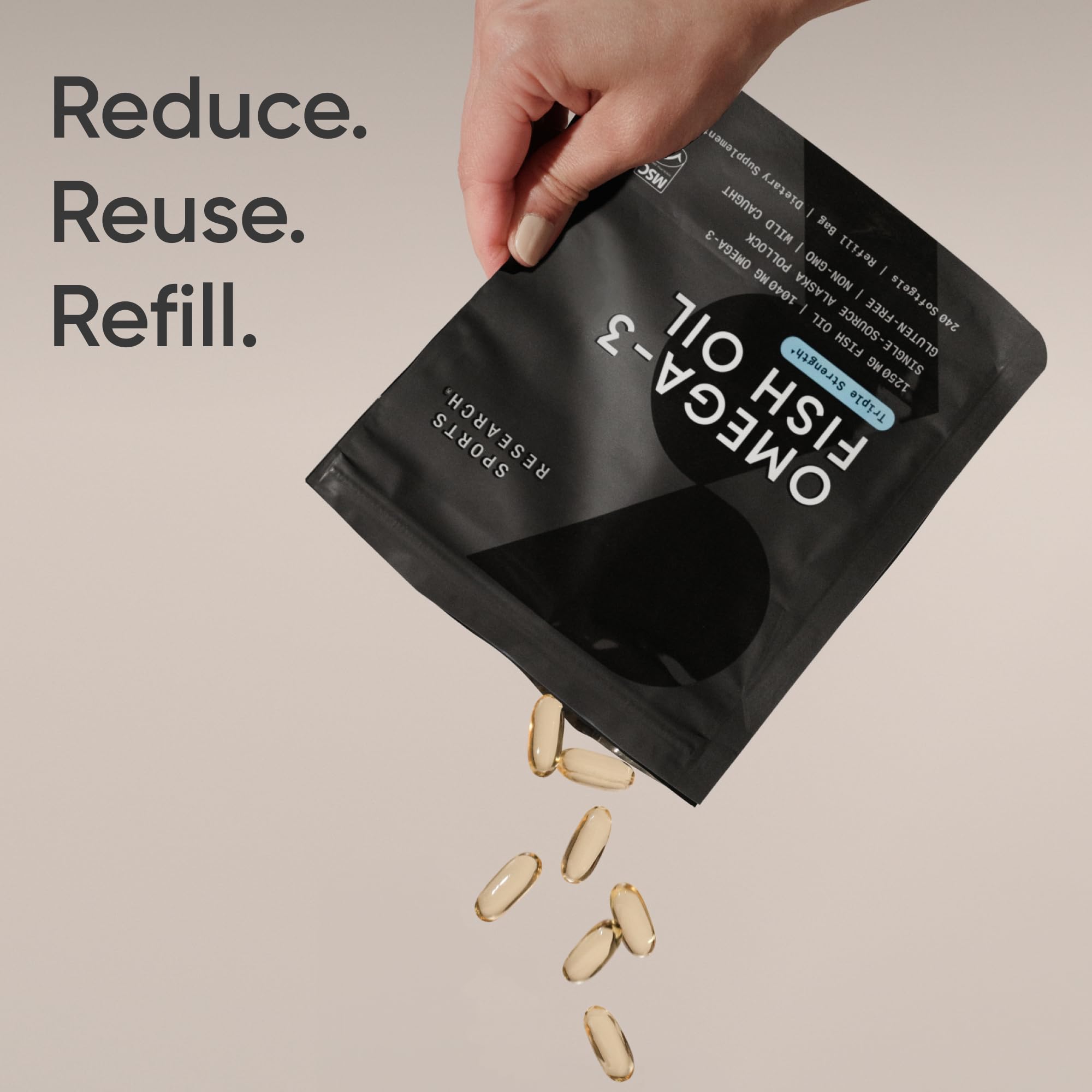 Sports Research Triple Strength Omega 3 Fish Oil - Burpless Fish Oil Supplement w/EPA & DHA Fatty Acids from Wild Alaskan Pollock - Heart, Brain & Immune Support for Men & Women - 1250 mg, 240 ct - Image 6