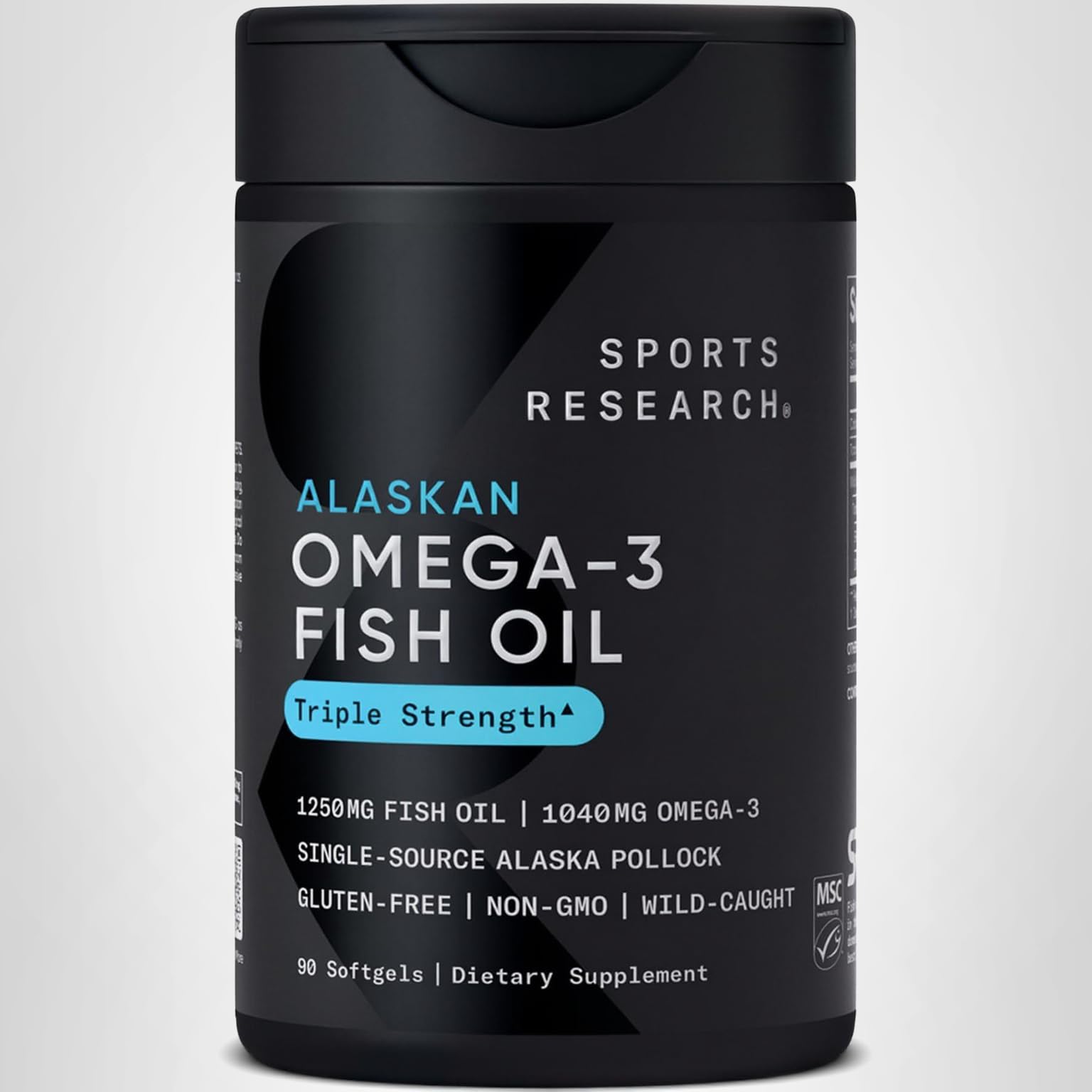 Sports Research Triple Strength Omega 3 Fish Oil - Burpless Fish Oil Supplement w/EPA & DHA Fatty Acids from Wild Alaskan Pollock - Heart, Brain & Immune Support for Men & Women - 1250 mg, 240 ct - Image 9