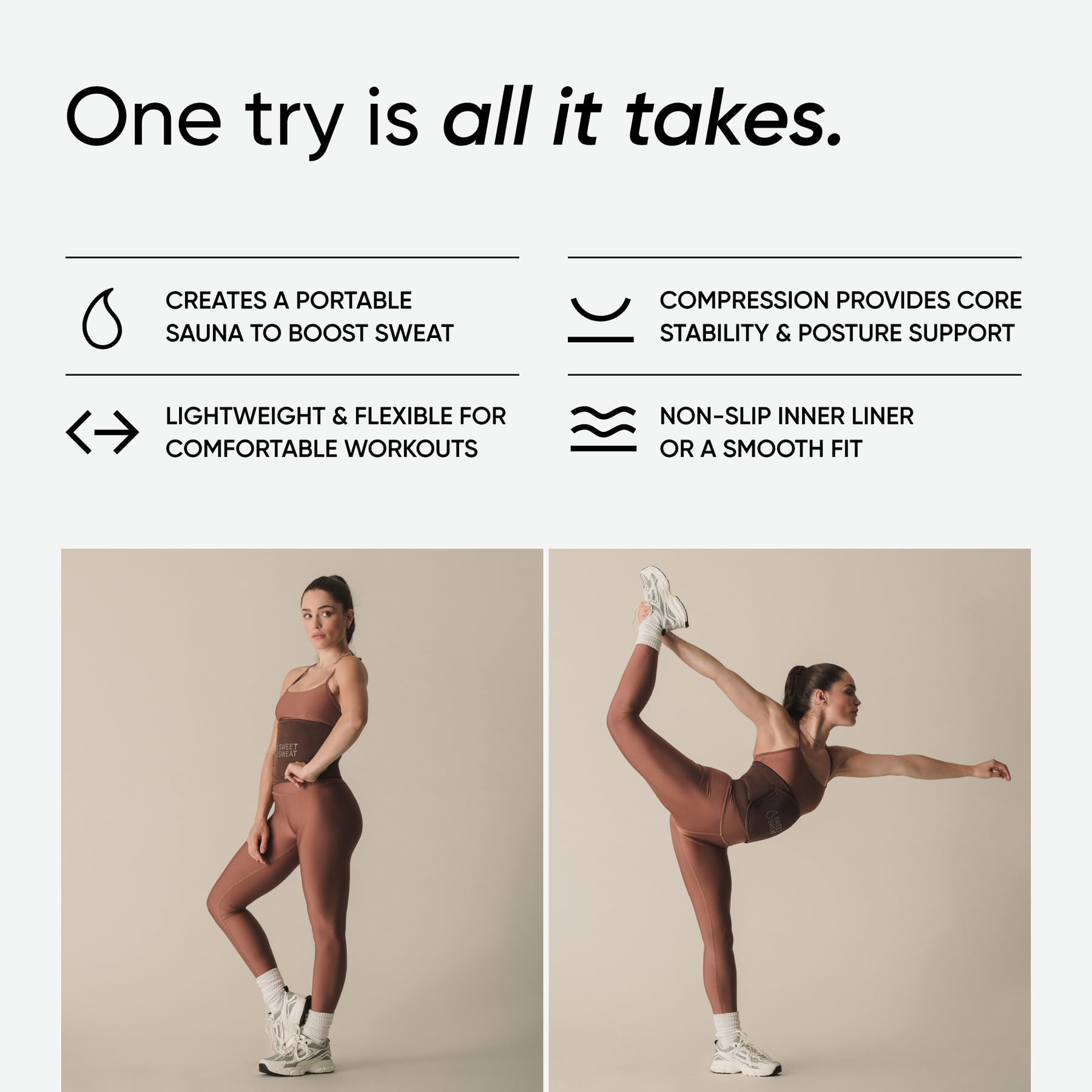 Sports Research Waist Trimmer Pack - Sweet Sweat Toned Waist Trimmer (Terra/Medium) & Tropical Workout Enhancer Roll-On Gel - Image 5