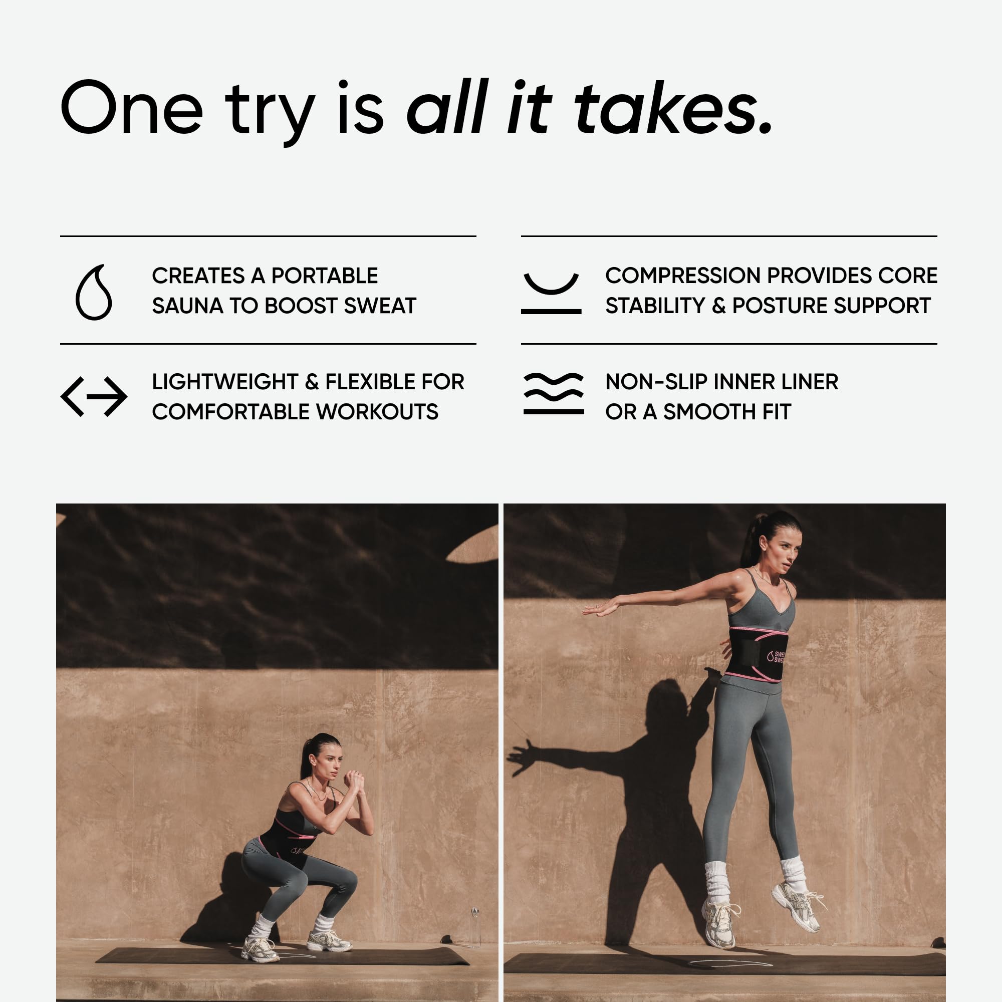 Sports Research Waist Trimmer Pack - Sweet Sweat Waist Trimmer (Black/Pink, Large) + Unscented 'Workout Enhancer' Gel 13.5oz Jar - Image 4