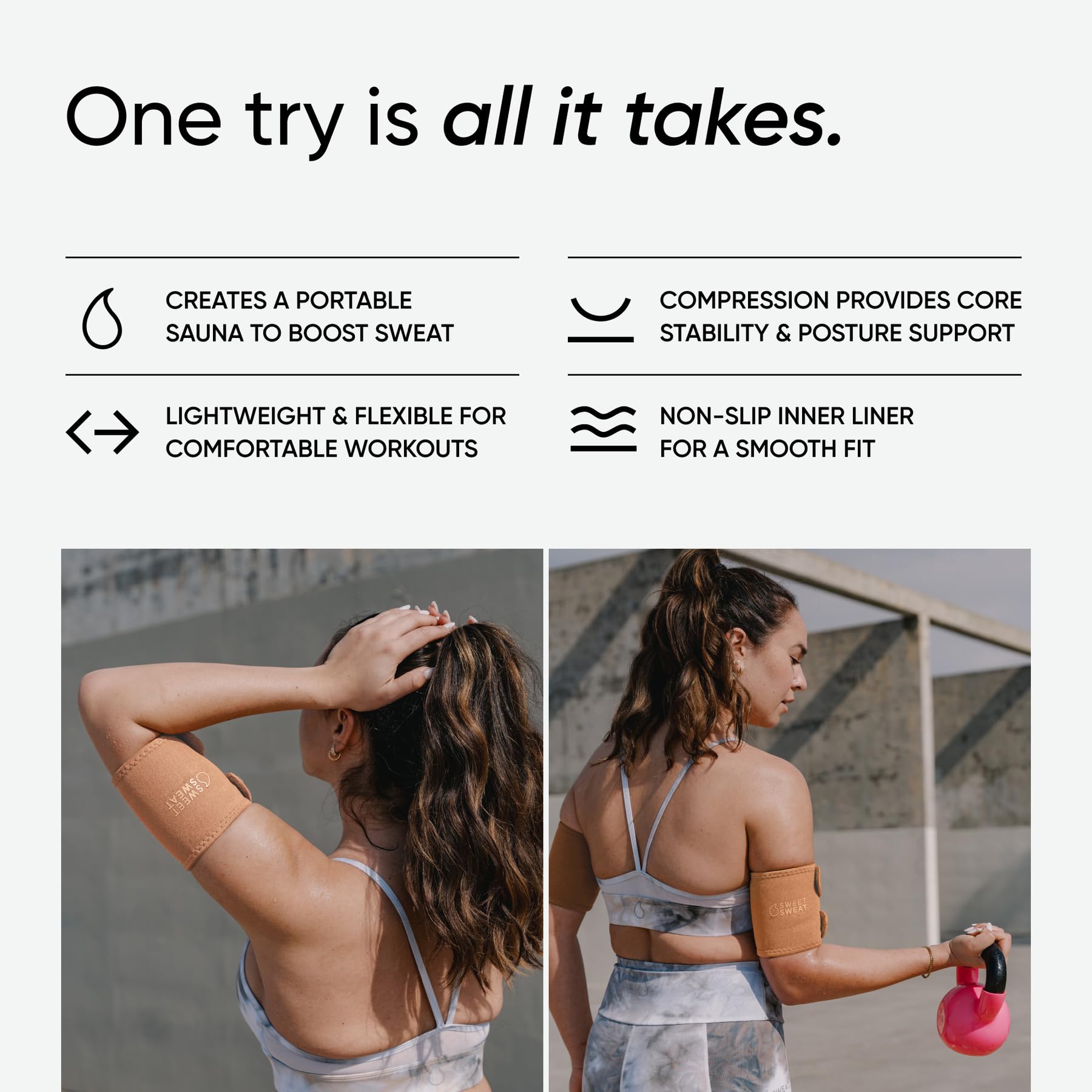 Sweet Sweat Arm Trimmers - Premium Sweat-Enhancing Fitness Arm Wrap - Neoprene · Adjustable Sizing · for Women & Men - Image 4