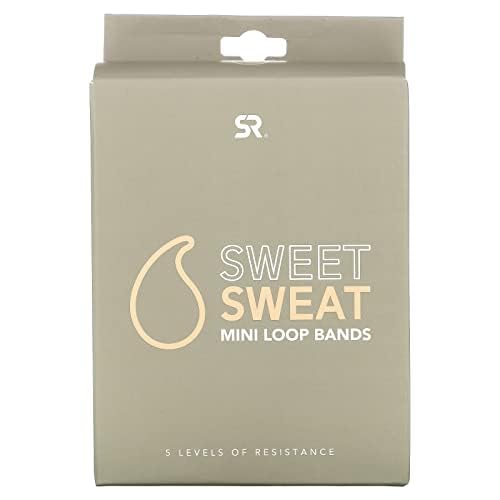 Sweet Sweat Mini Loop Resistance Bands - Set of 5 | Exercise Hip Booty Bands for Squats, Lunges, Physical Therapy, Yoga, Pilates, Rehab and Home Workout | Non-Latex Elastic Bands Includes Carry-Bag - Image 6